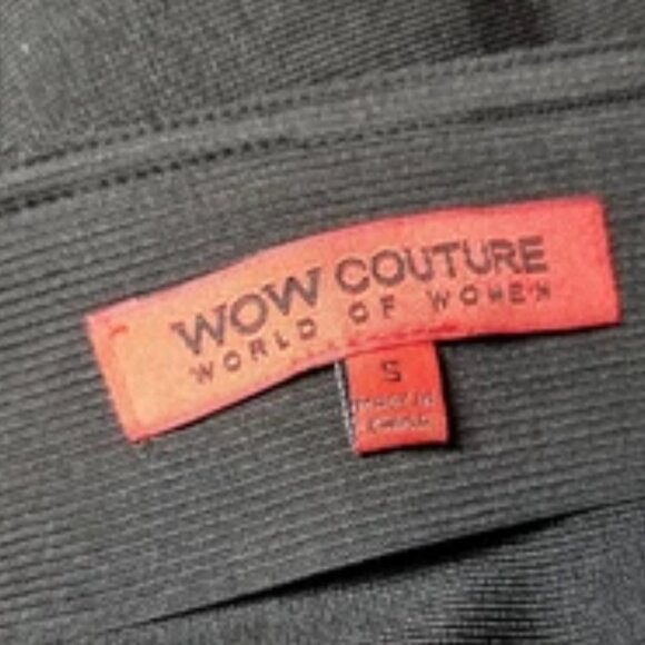 WOW COUTURE Midi Skirt High Waist Pencil Stretch Front Zipper Size Small Retro - Picture 6 of 7